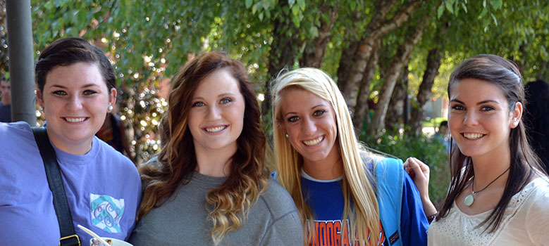 Students posing for camera