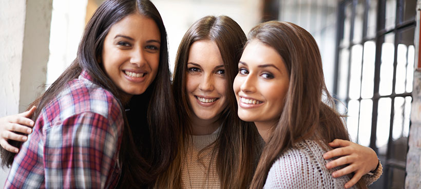 Three girls students